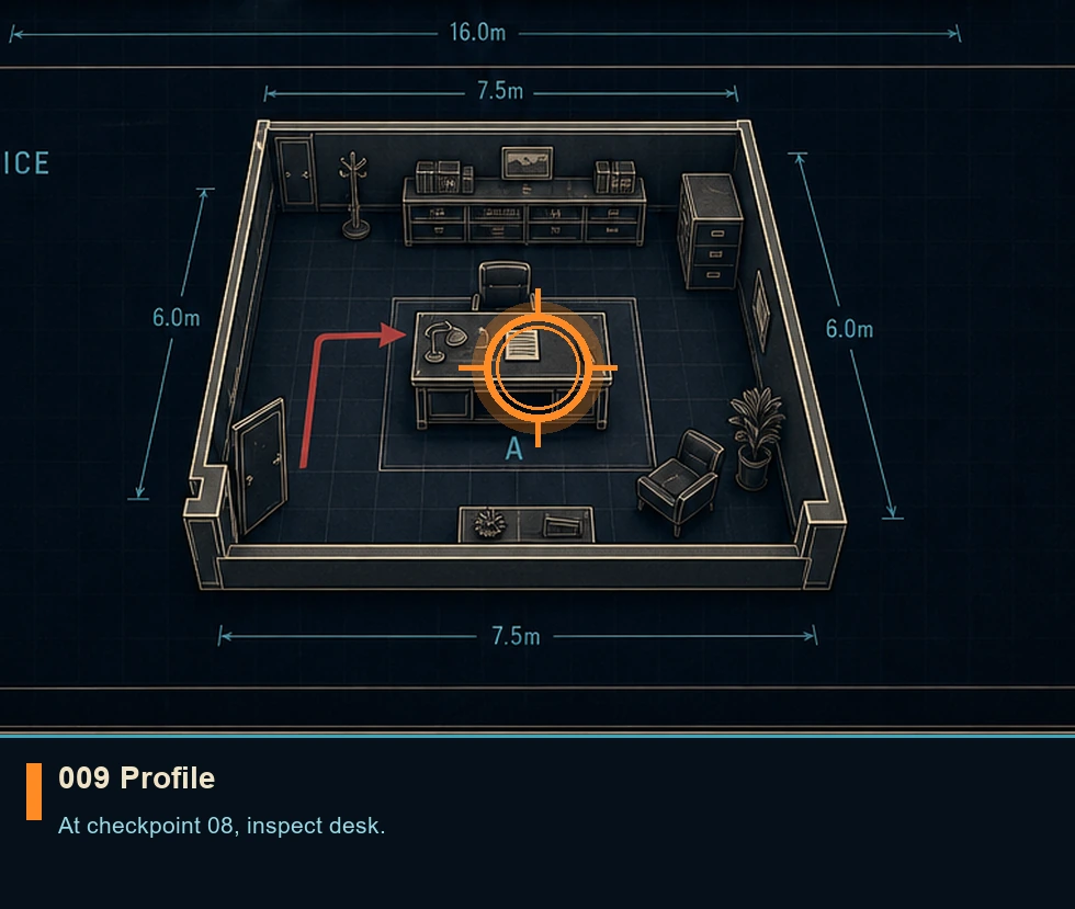 Location guide visual for 009 Profile in 007 FIRST LIGHT