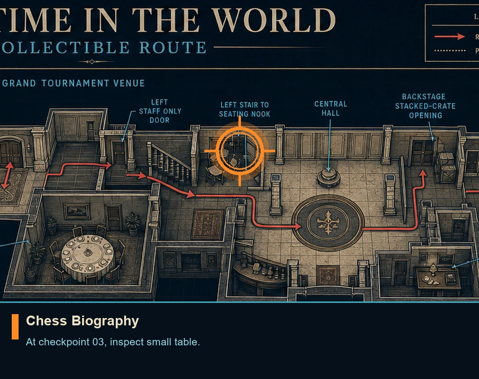 Location guide visual for Chess Biography in 007 FIRST LIGHT