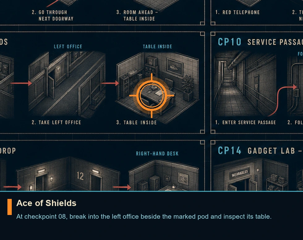 Location guide visual for Ace of Shields in 007 FIRST LIGHT