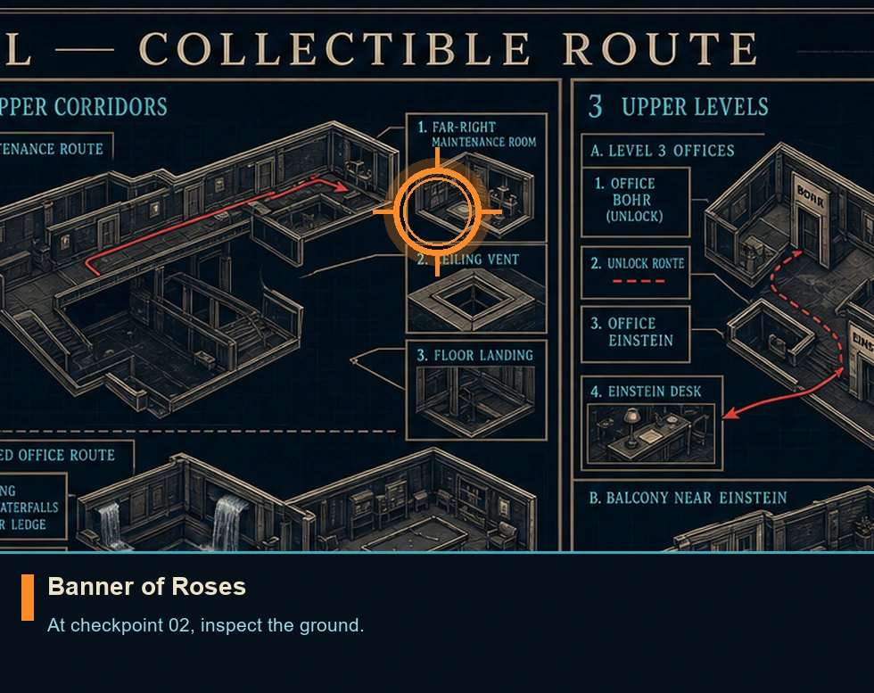 Location guide visual for Banner of Roses in 007 FIRST LIGHT