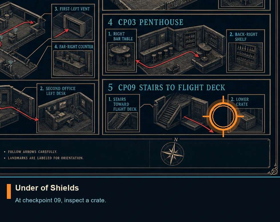 Location guide visual for Under of Shields in 007 FIRST LIGHT