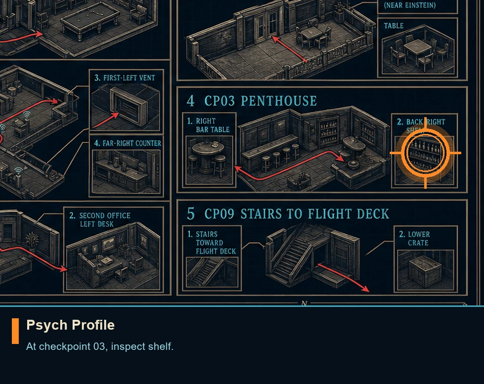 Location guide visual for Psych Profile in 007 FIRST LIGHT