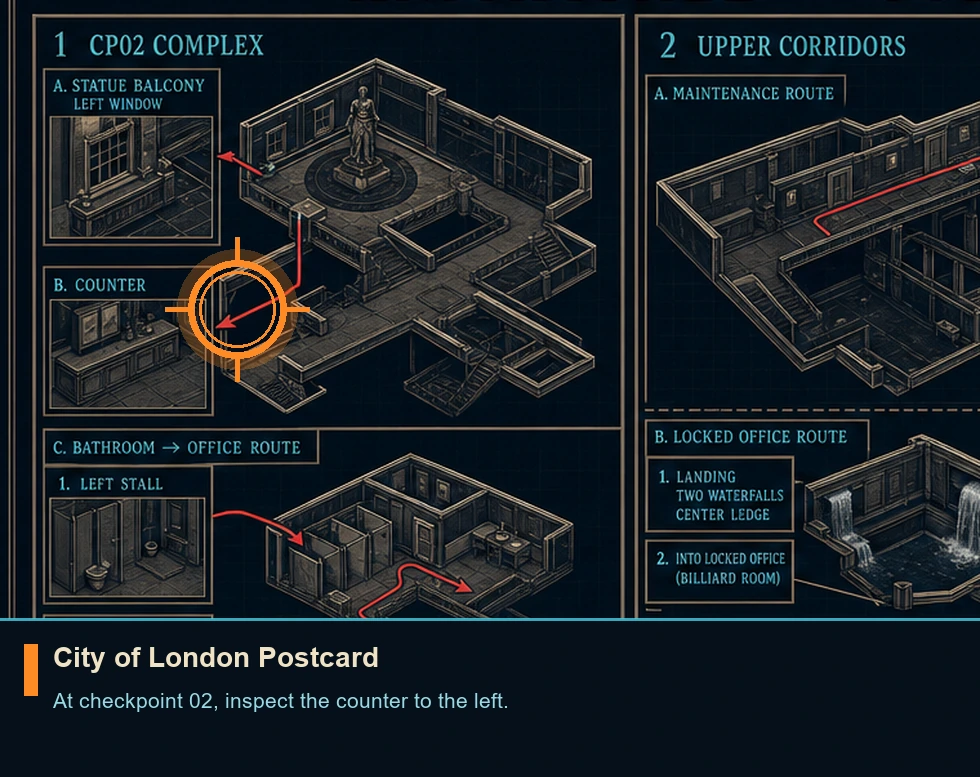 Location guide visual for City of London Postcard in 007 FIRST LIGHT
