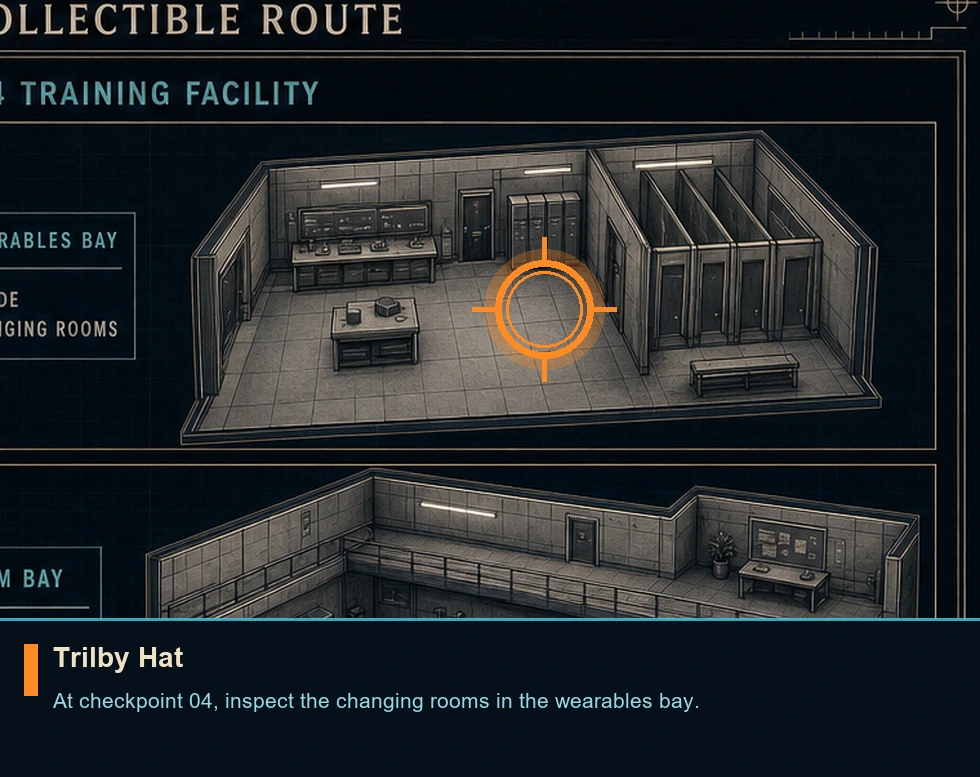 Location guide visual for Trilby Hat in 007 FIRST LIGHT