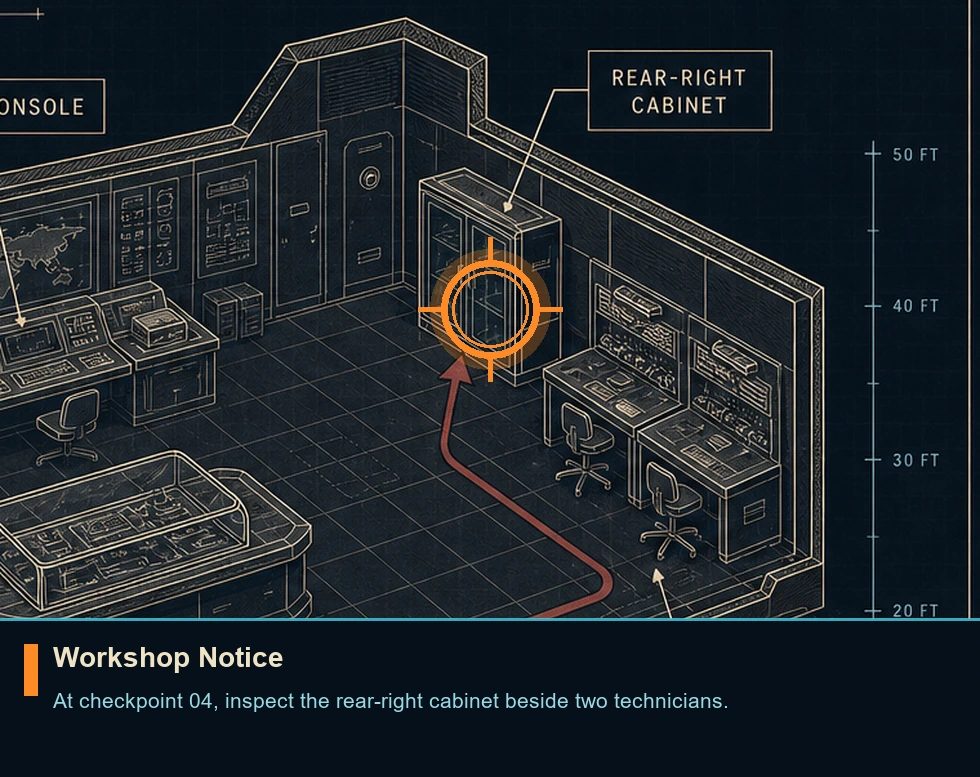Location guide visual for Workshop Notice in 007 FIRST LIGHT