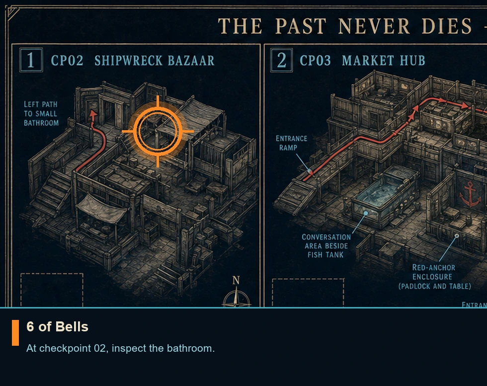 Location guide visual for 6 of Bells in 007 FIRST LIGHT