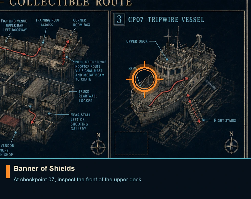 Location guide visual for Banner of Shields in 007 FIRST LIGHT