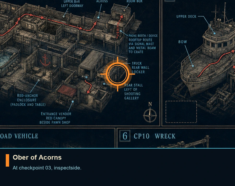 Location guide visual for Ober of Acorns in 007 FIRST LIGHT