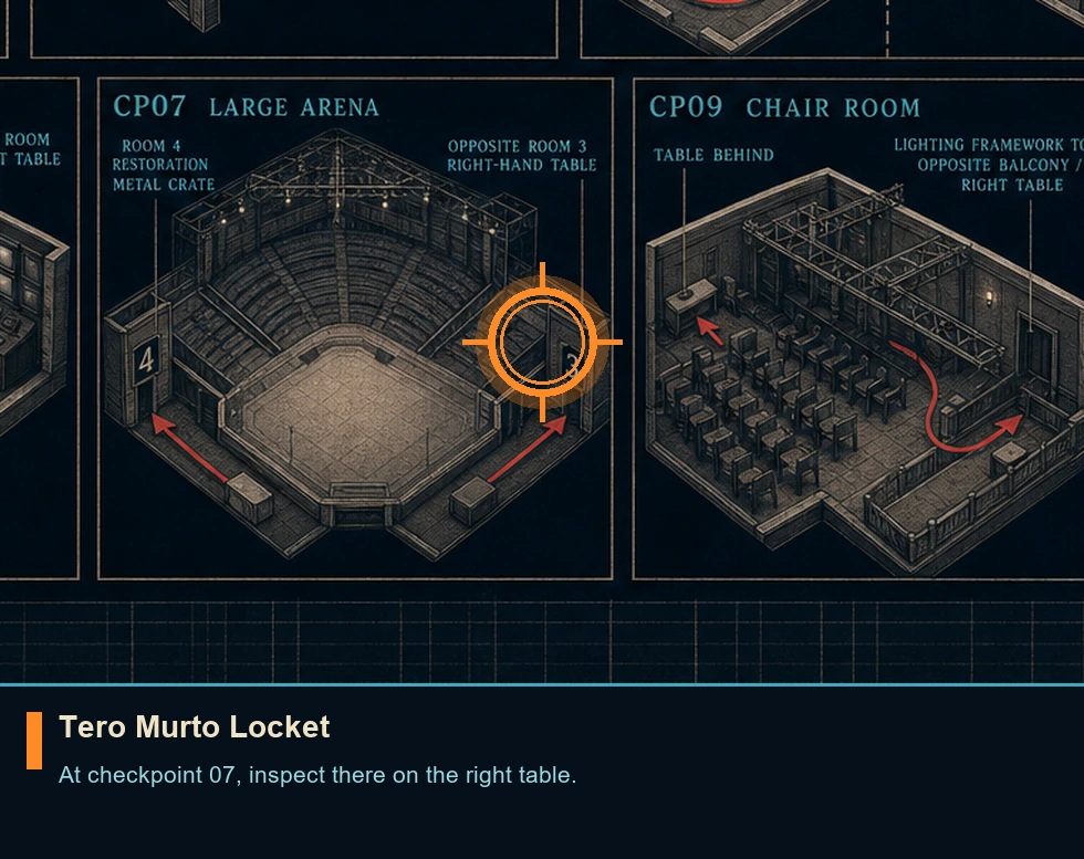 Location guide visual for Tero Murto Locket in 007 FIRST LIGHT