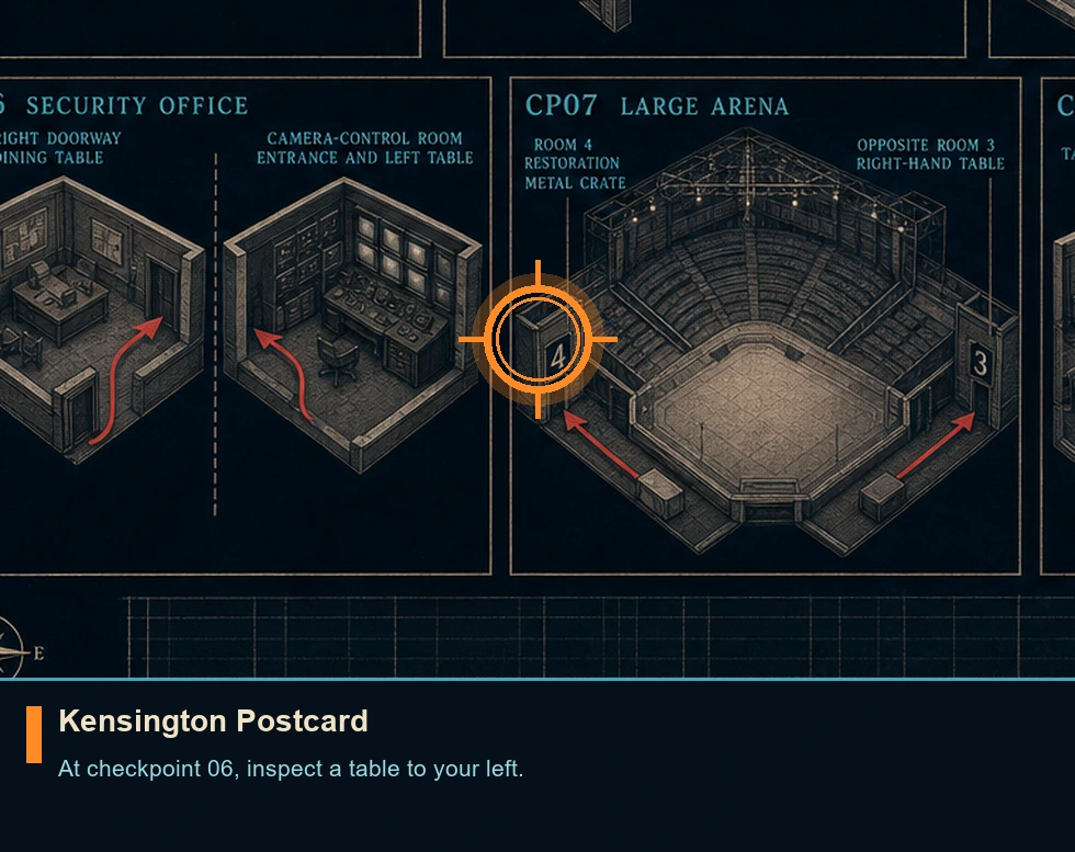 Location guide visual for Kensington Postcard in 007 FIRST LIGHT