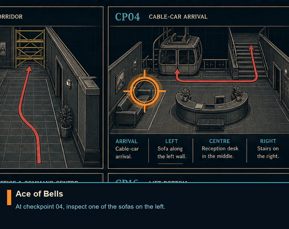 Location guide visual for Ace of Bells in 007 FIRST LIGHT