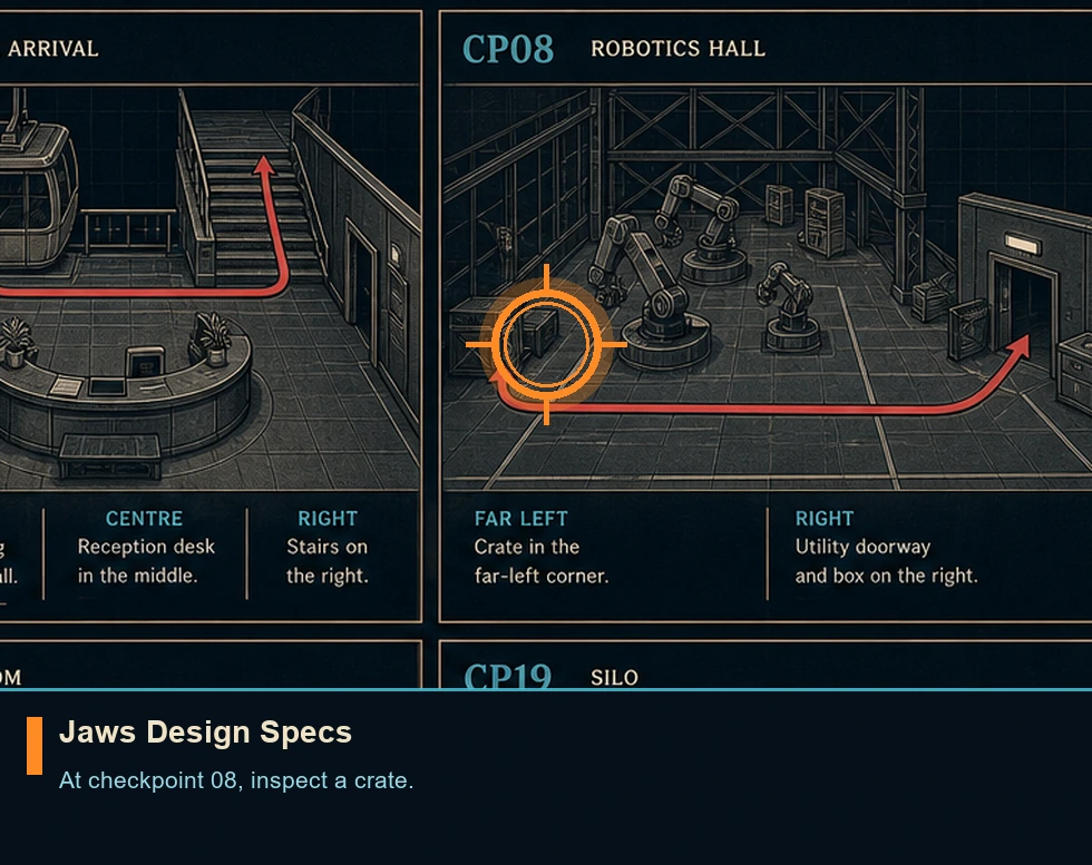 Location guide visual for Jaws Design Specs in 007 FIRST LIGHT