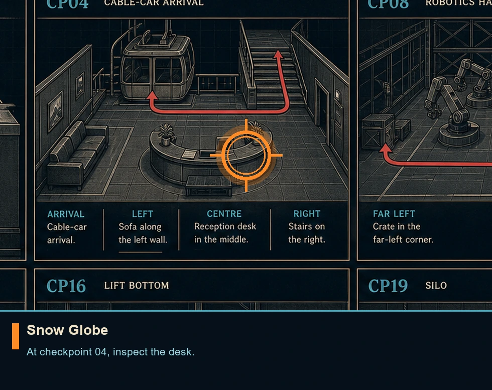 Location guide visual for Snow Globe in 007 FIRST LIGHT