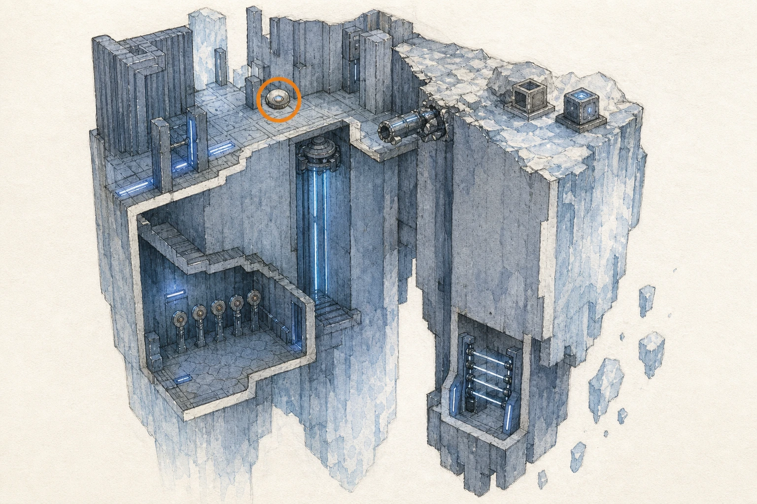 Location guide visual for Restoration #30, Ice Cradle in Crimson Desert