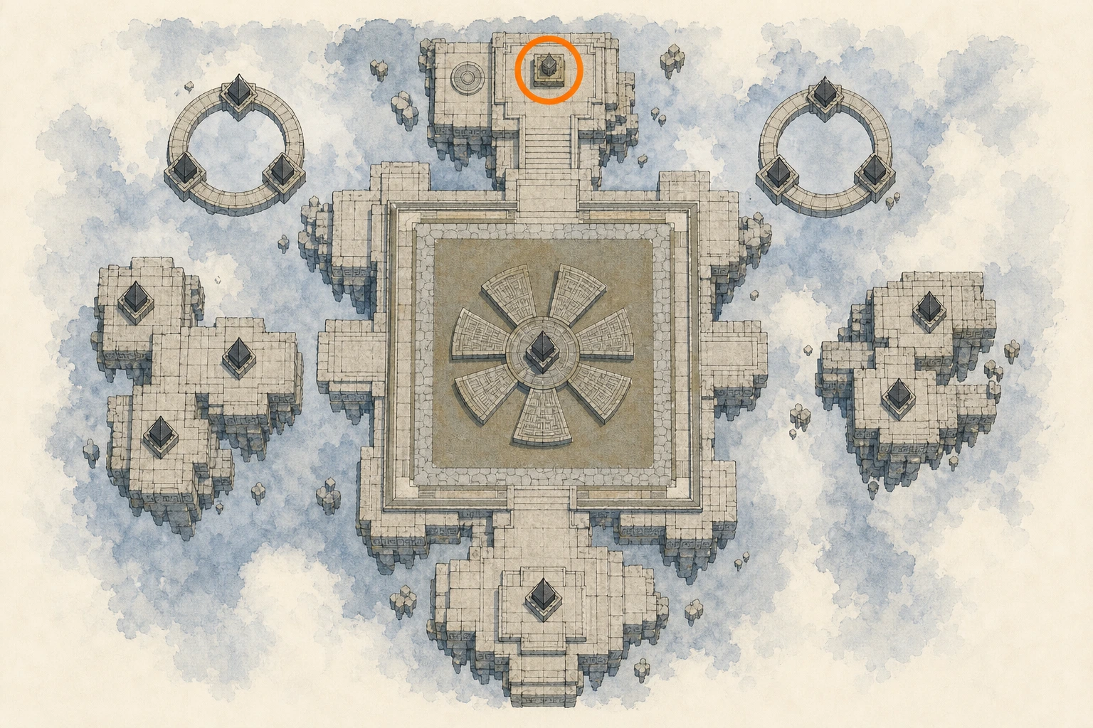 Location guide visual for Restoration #32, Courtyard of Precision in Crimson Desert