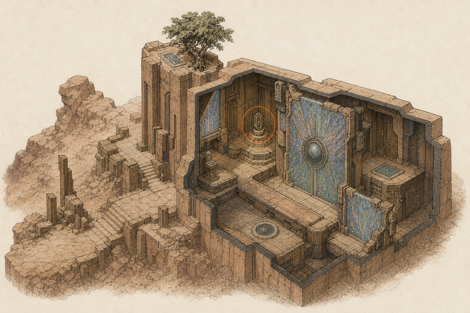 Location guide visual for Restoration #35, Sanctum of Transcendence in Crimson Desert