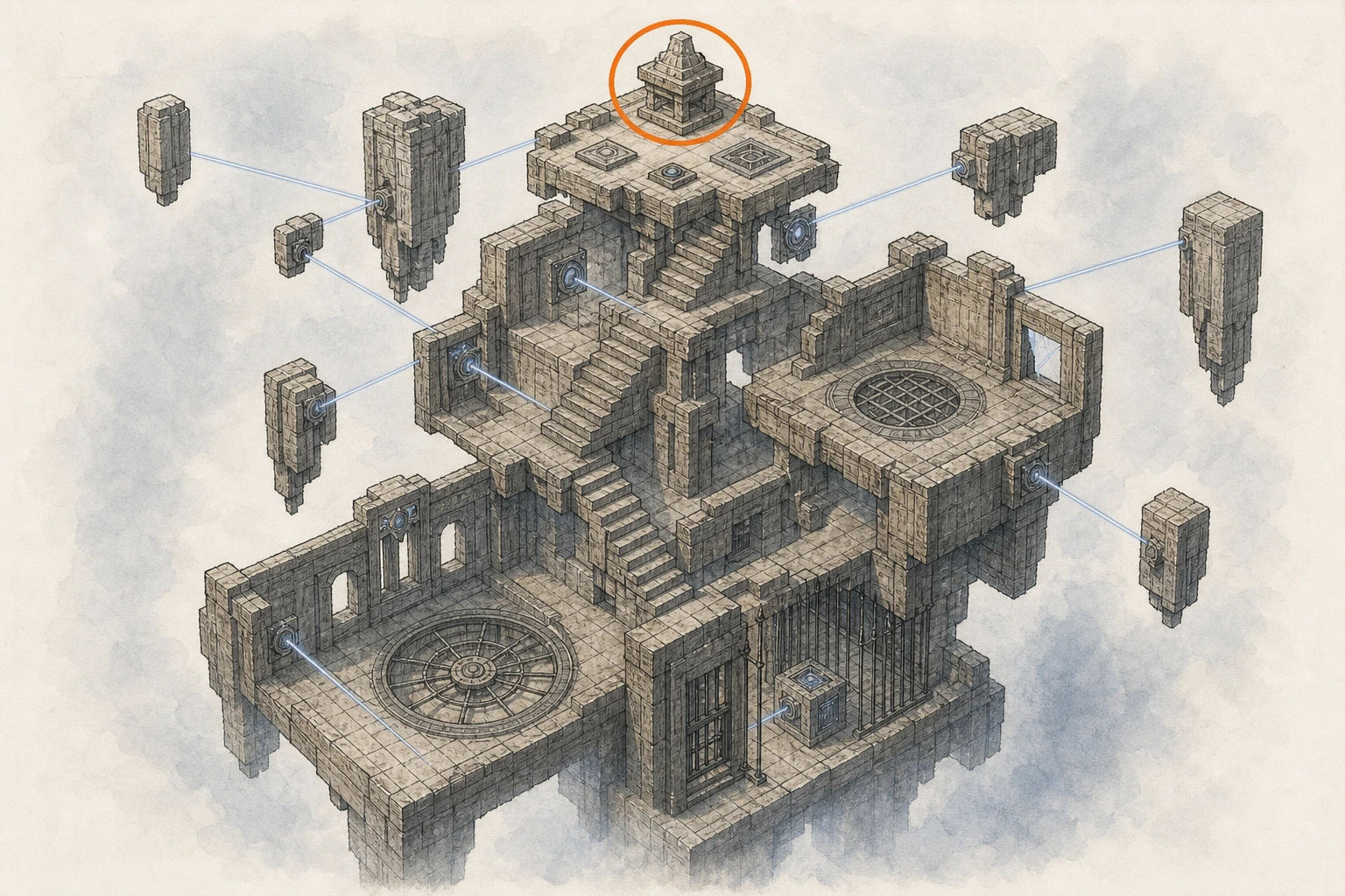 Location guide visual for Restoration #37, Dimensional Labyrinth in Crimson Desert