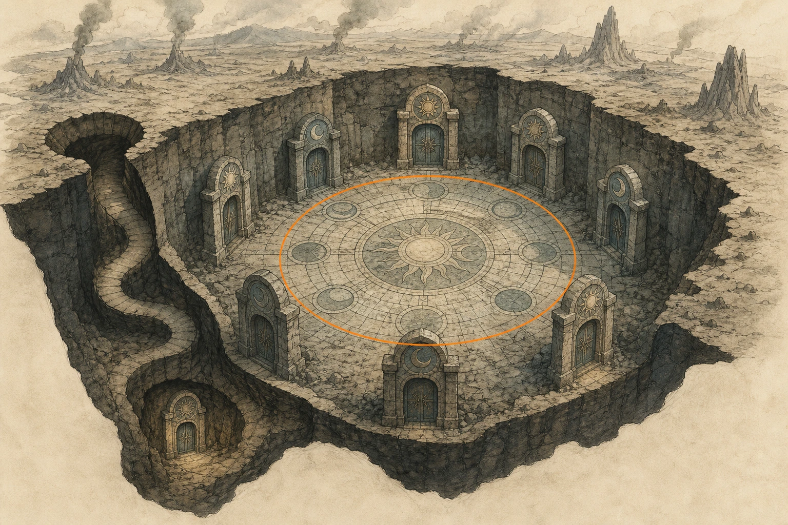 Location guide visual for Maze #4, Smoking Lands Desert Mouth Maze in Crimson Desert