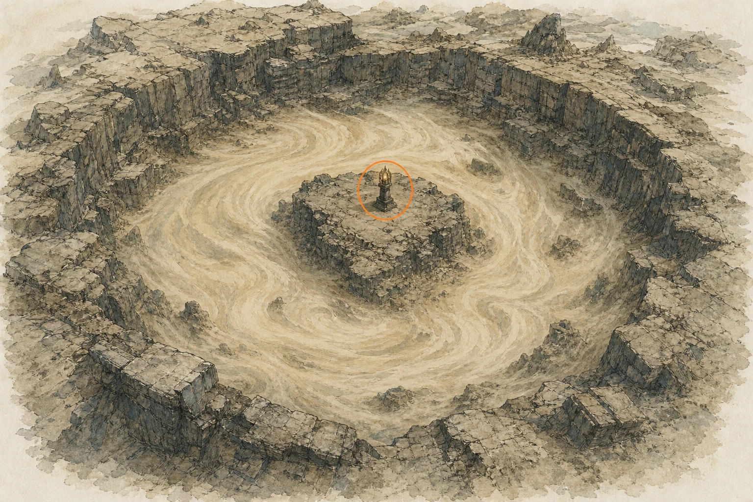 Location guide visual for Secret Place #9, Trial of the Sandscale in Crimson Desert