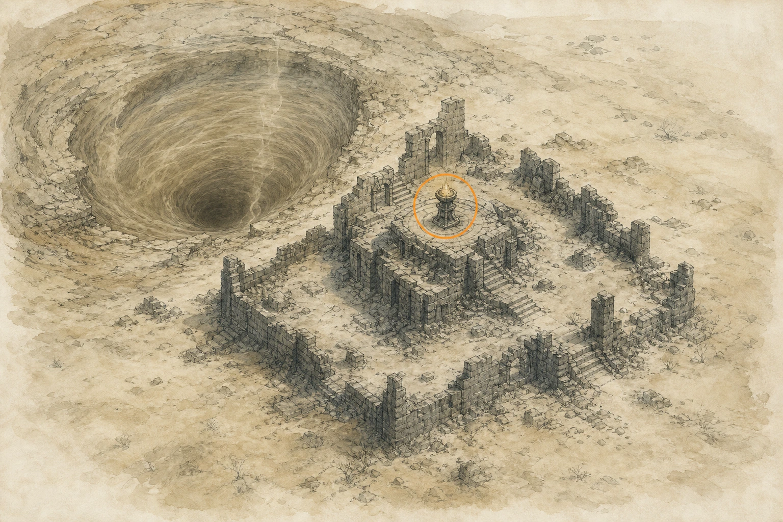 Location guide visual for Secret Place #44, Remnants of Ruin in Crimson Desert