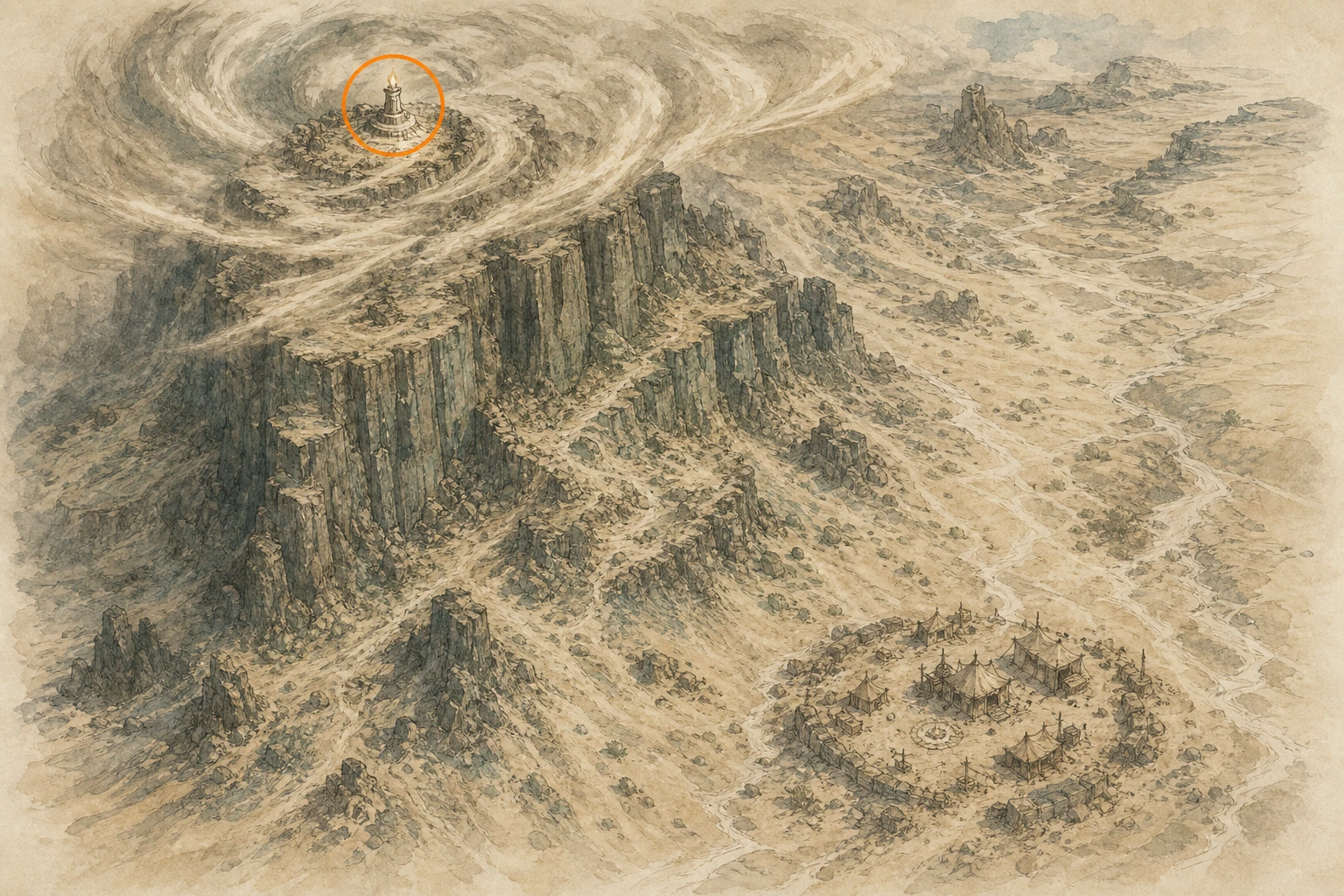 Location guide visual for Secret Place #46, Howlsands Dunes in Crimson Desert