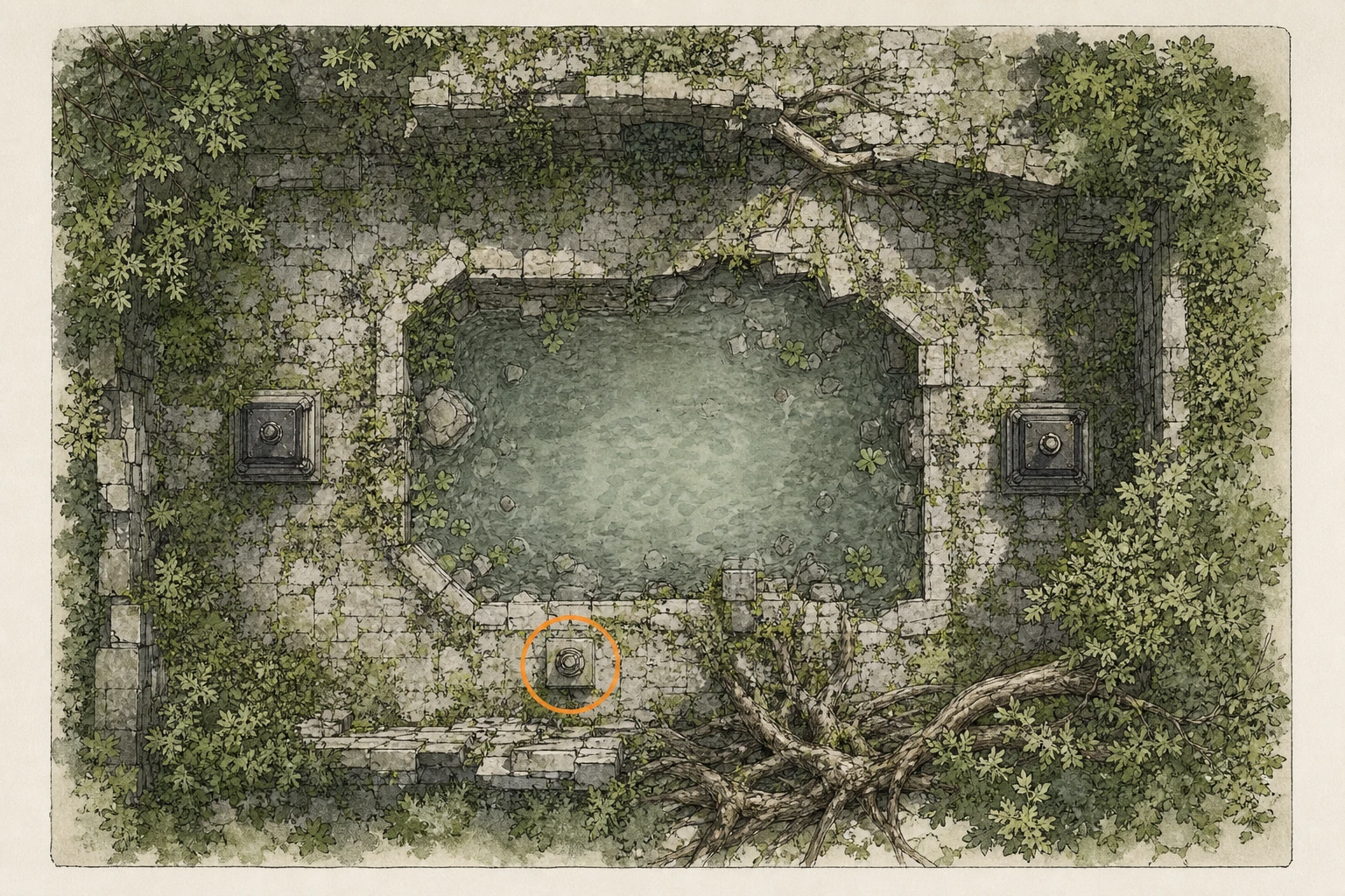 Location guide visual for Ancient Ruin #25, Beardtree Hills Sunflower Ruins in Crimson Desert