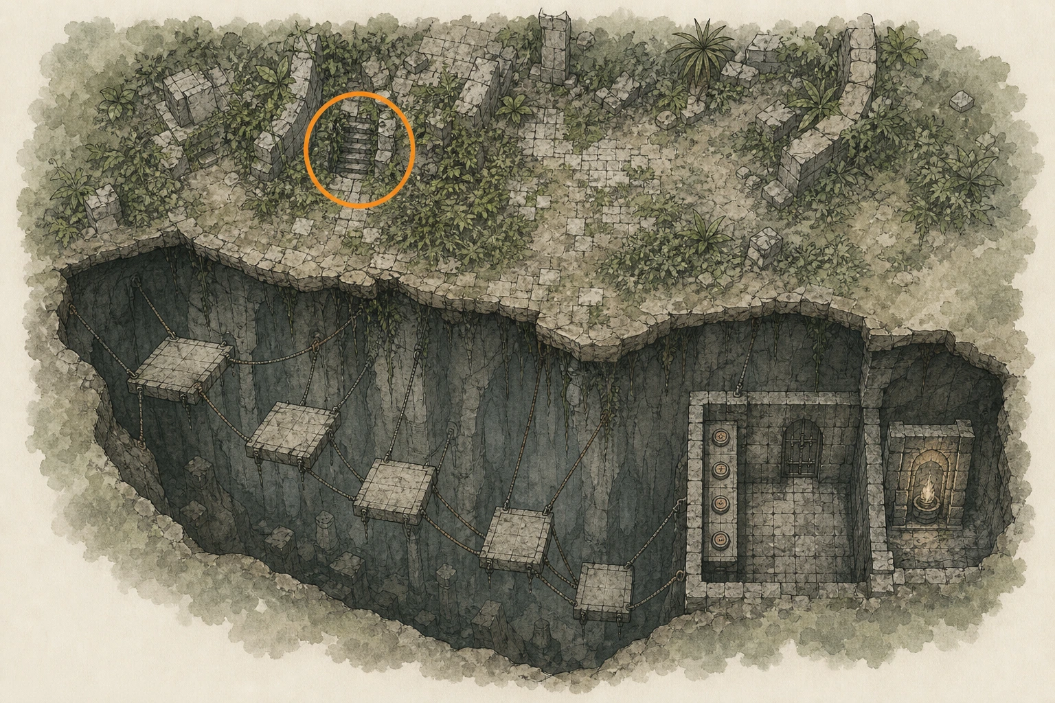 Location guide visual for Ancient Ruin #36, Memory-Laden Ruins in Crimson Desert