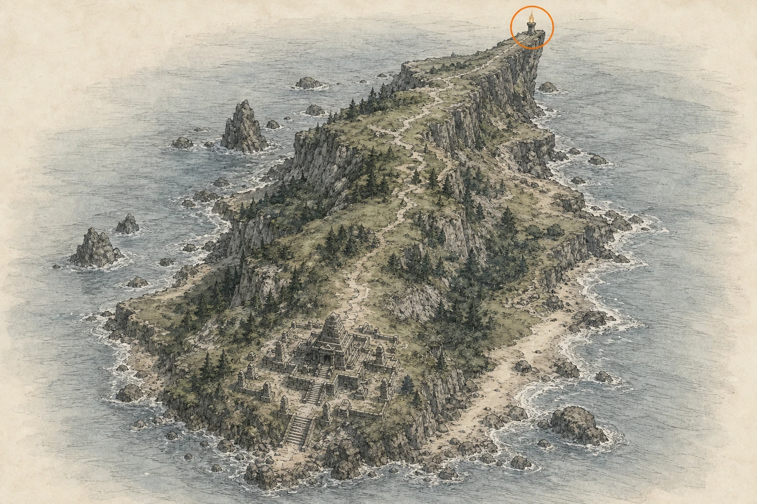 Location guide visual for Secret Place #18, Rock Atop the Altar in Crimson Desert