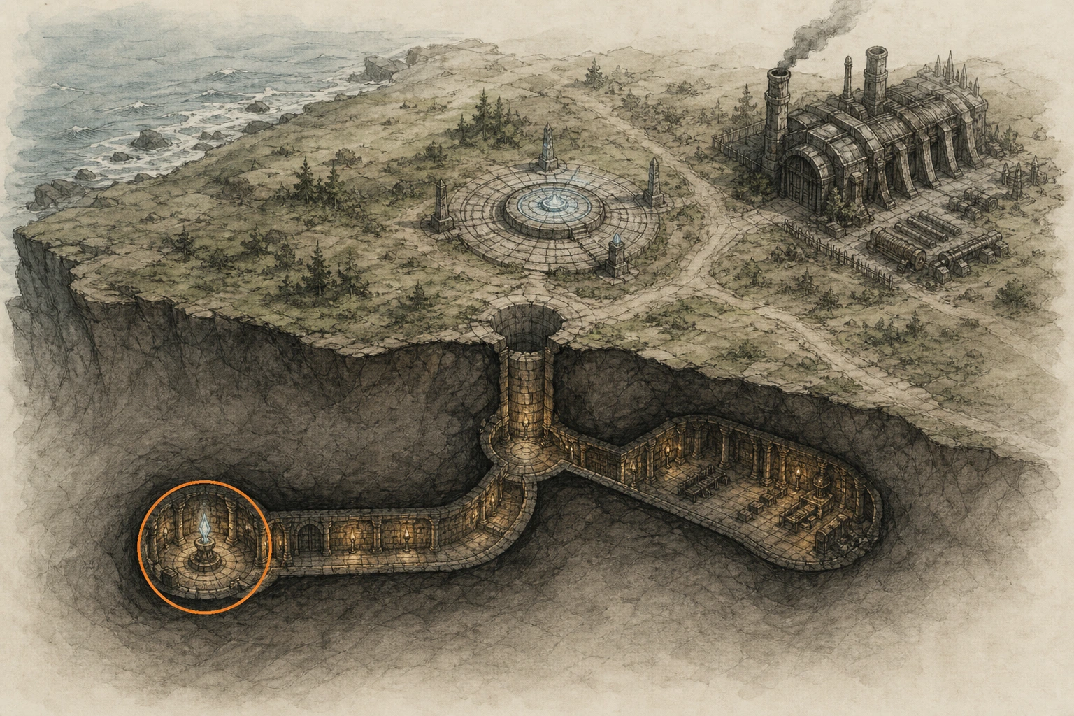 Location guide visual for Secret Place #32, The Secret-Laden Cave in Crimson Desert