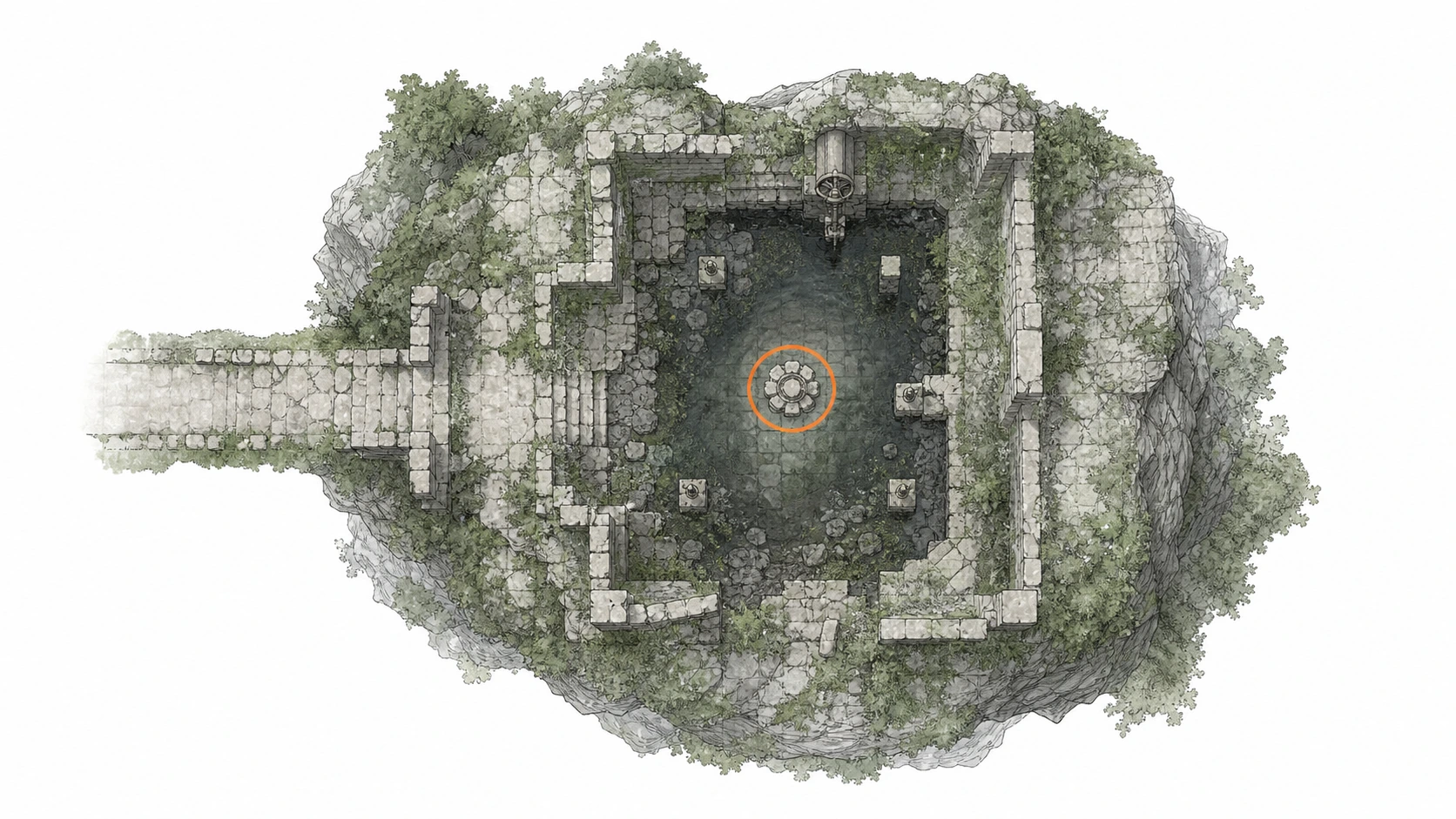 Location guide visual for Ancient Ruin #8, Wiggling Hill Ruins in Crimson Desert