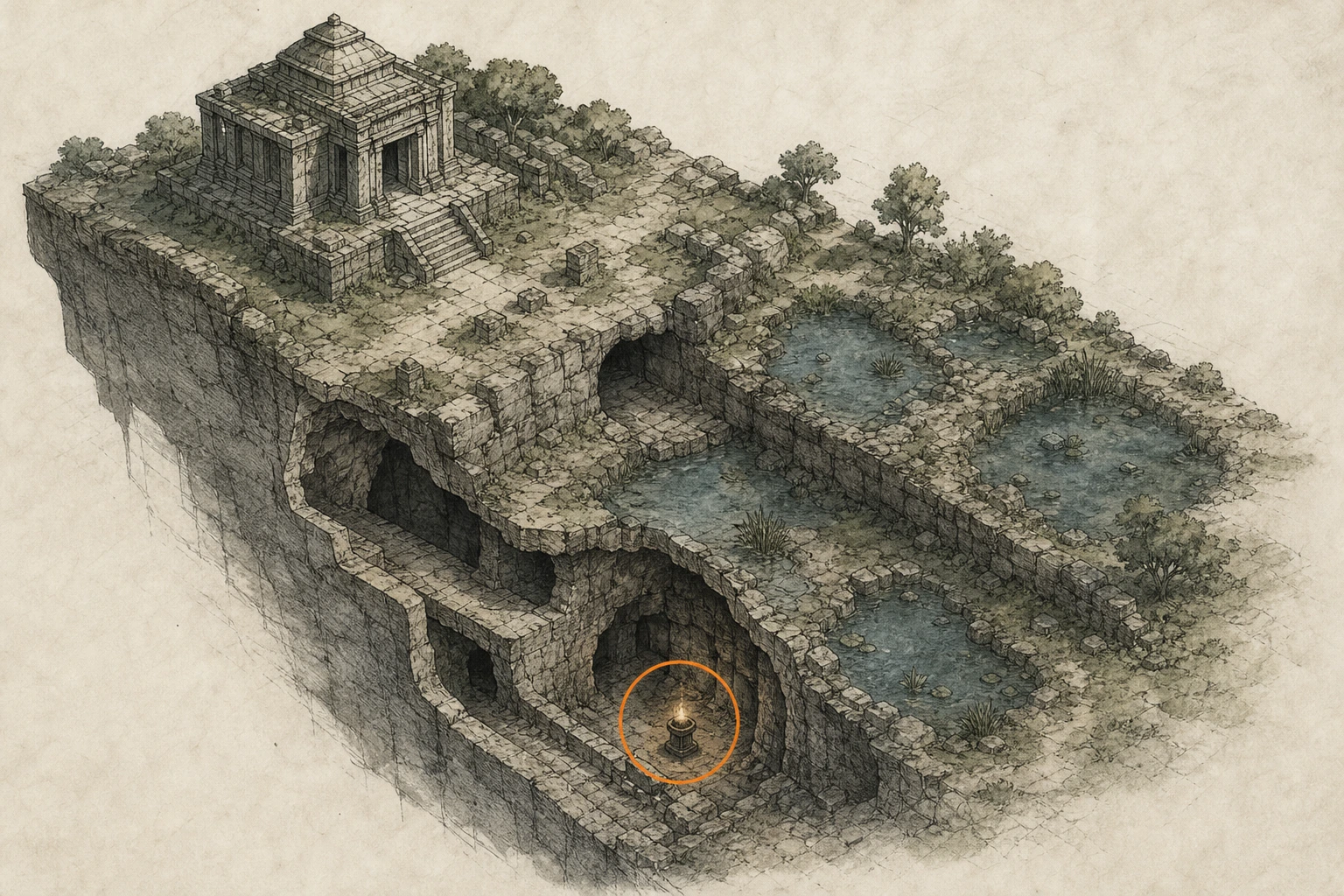 Location guide visual for Secret Place #28, Sanctuary of Reflection in Crimson Desert