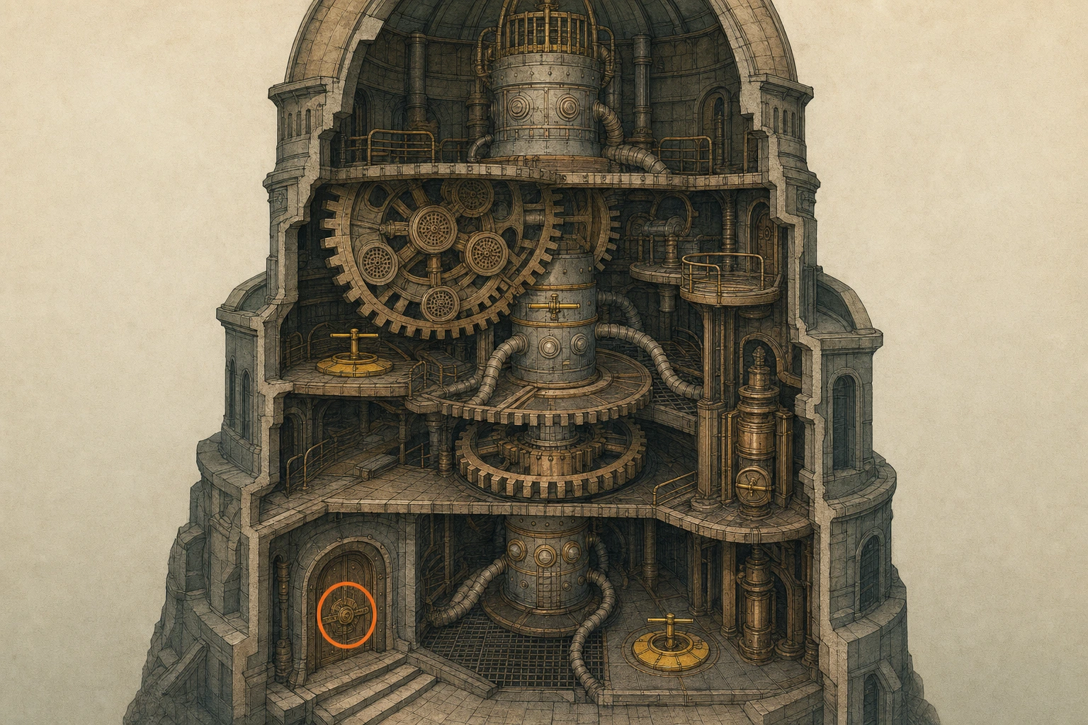 Location guide visual for Spire #7, Spire of Clockwork in Crimson Desert