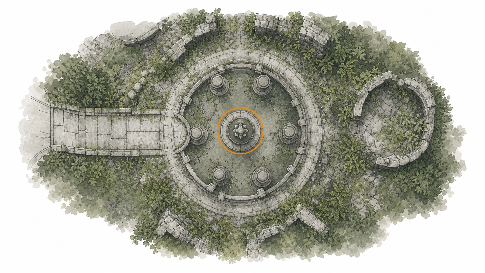 Location guide visual for Ancient Ruin #23, Arboria Forest Ruins in Crimson Desert