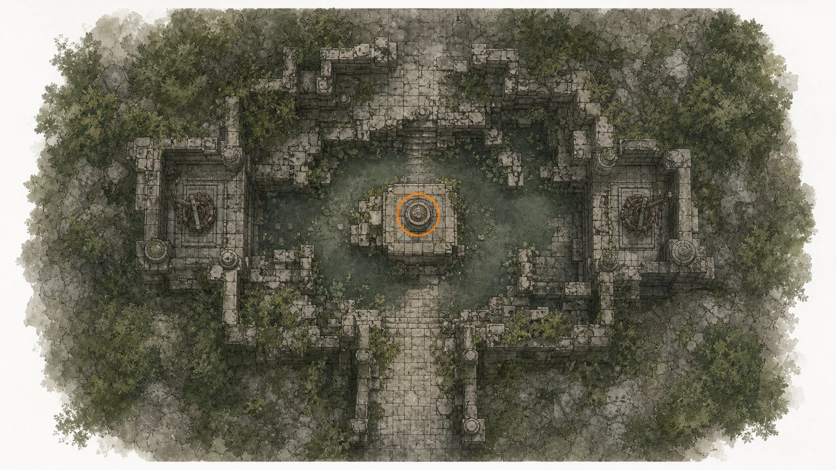 Location guide visual for Ancient Ruin #27, Haunted Hill Ruins in Crimson Desert