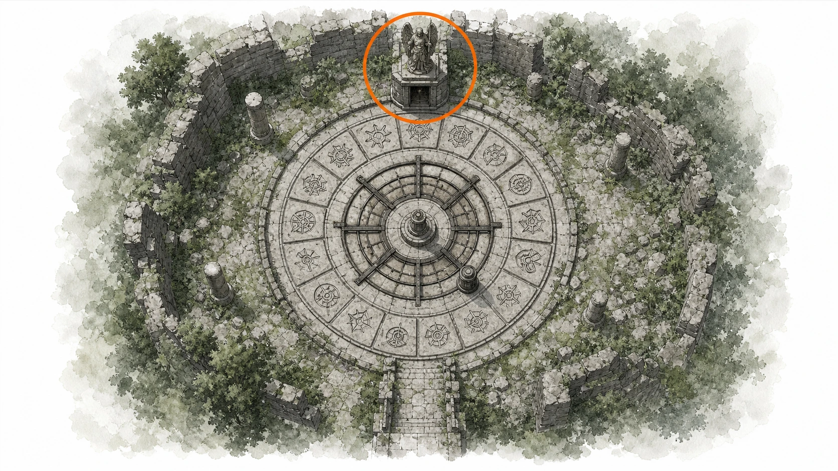 Location guide visual for Ancient Ruin #28, Halssius Conflux Ruins in Crimson Desert