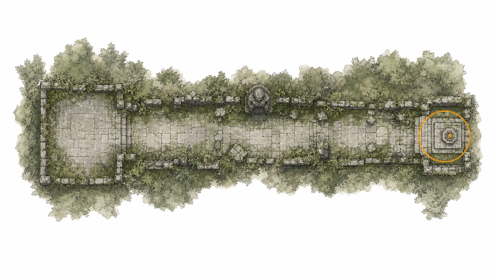 Location guide visual for Ancient Ruin #30, Drakesfall Gorge Ruins in Crimson Desert