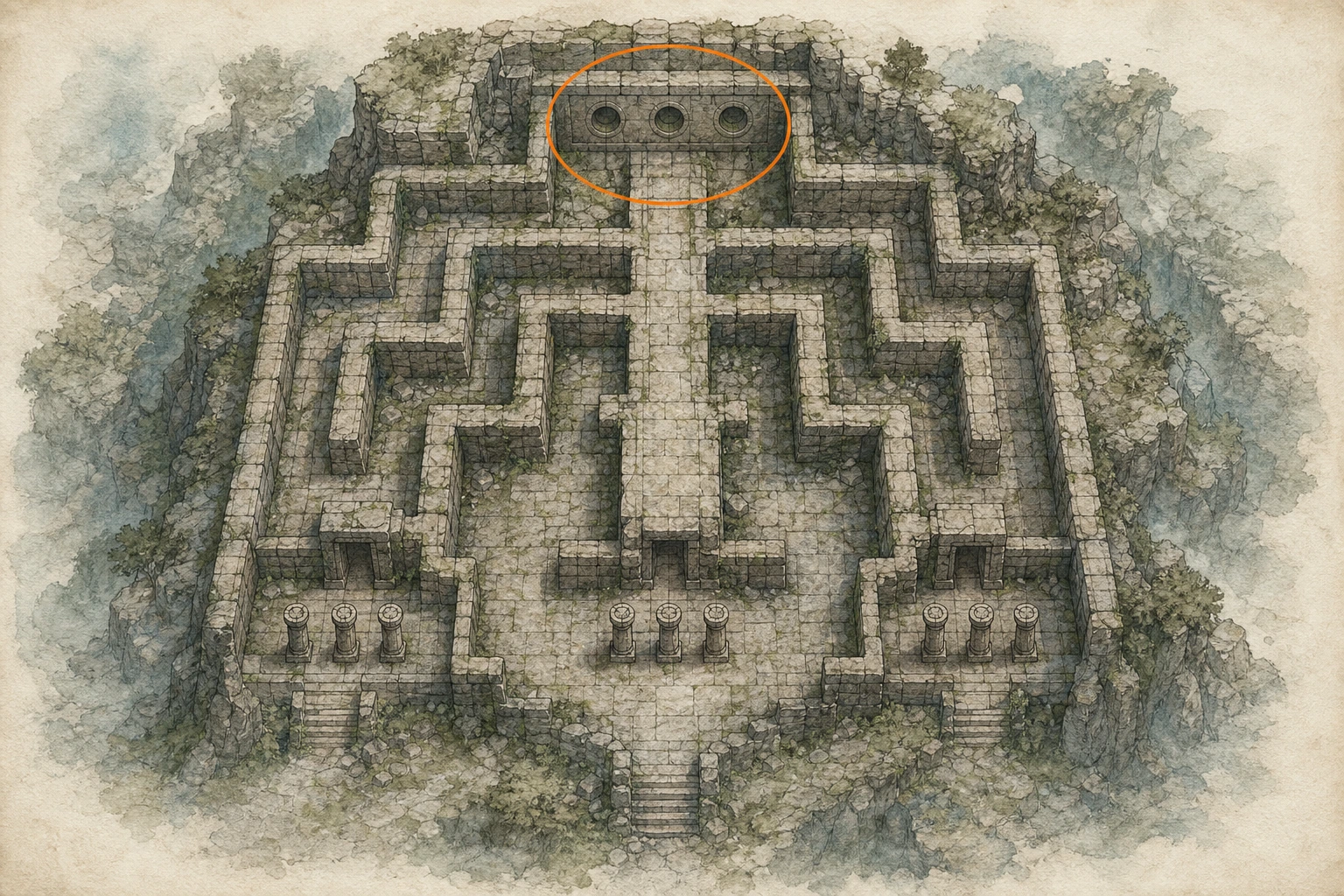 Location guide visual for Maze #3, Ancient Rift Maze in Crimson Desert