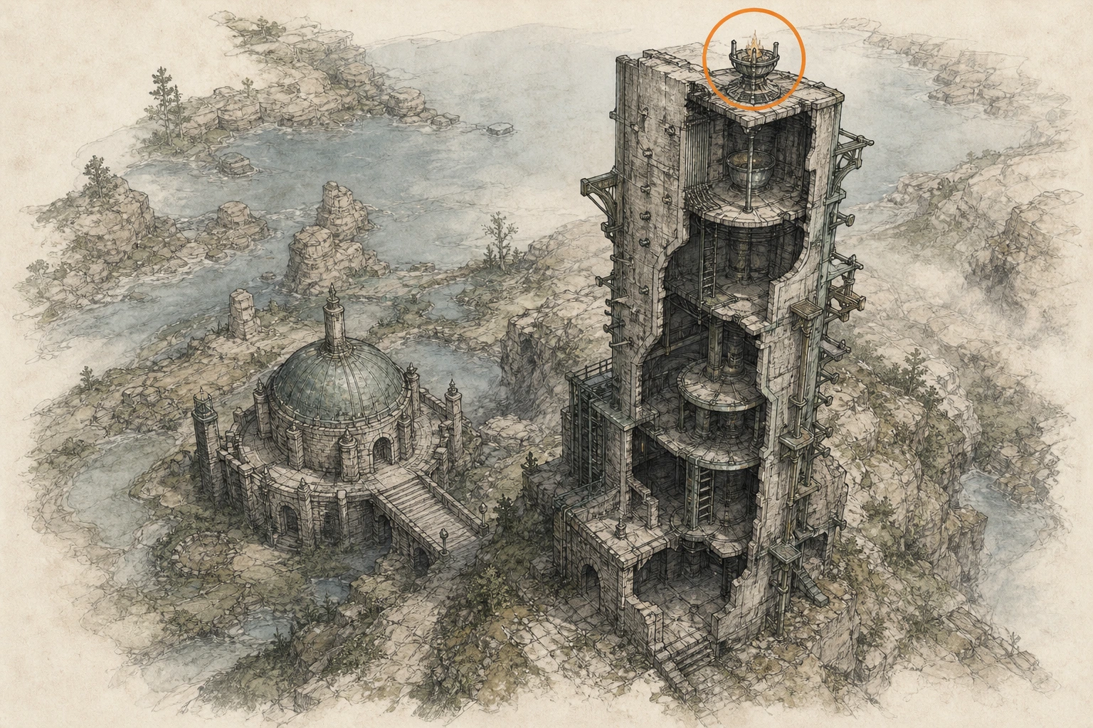 Location guide visual for Secret Place #15, Where Sky Meets Earth in Crimson Desert