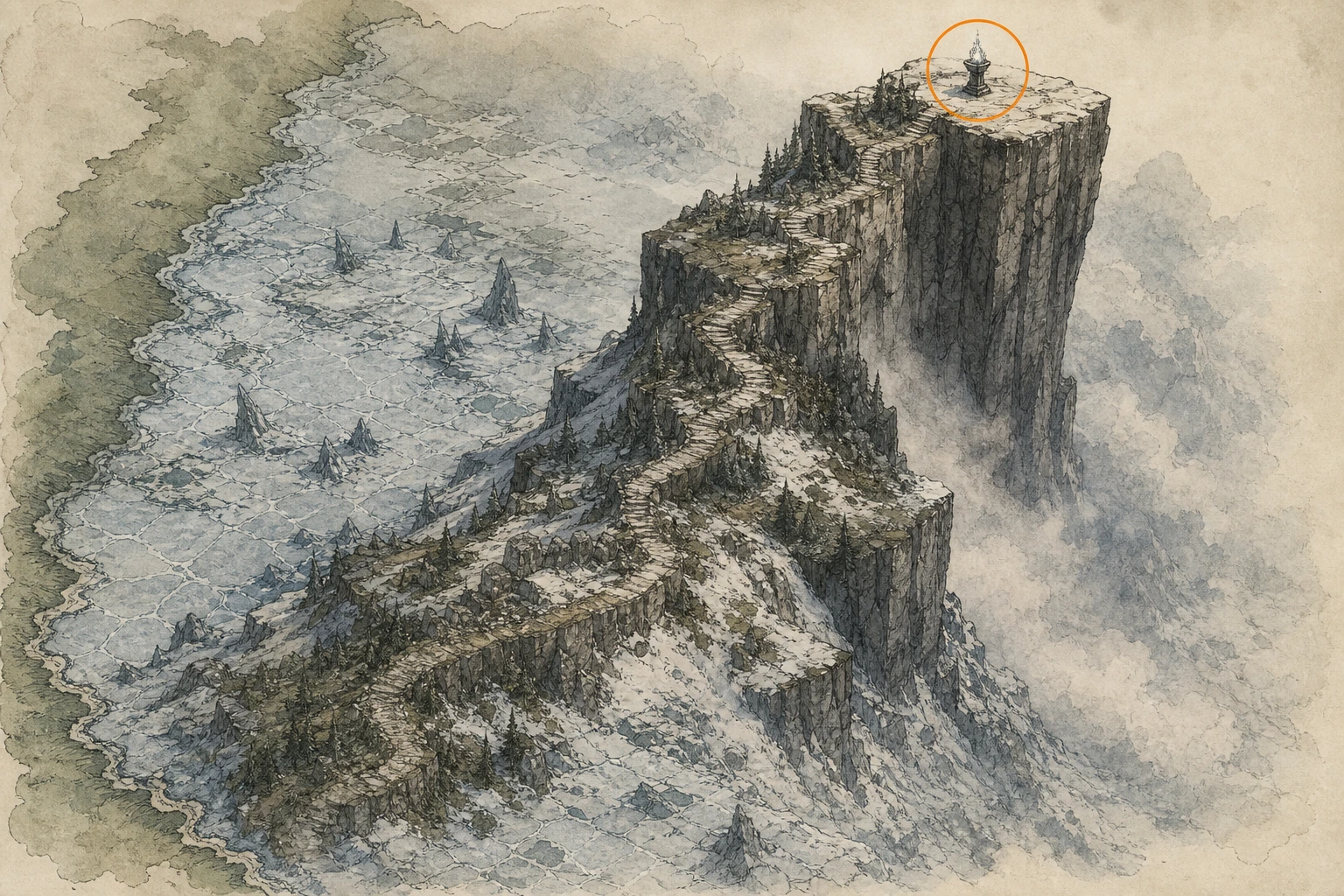 Location guide visual for Secret Place #21, Windcrest in Crimson Desert