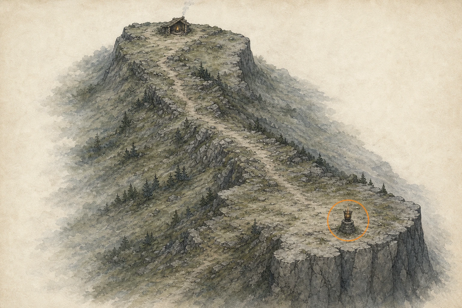 Location guide visual for Secret Place #22, Hill of the Abandoned in Crimson Desert