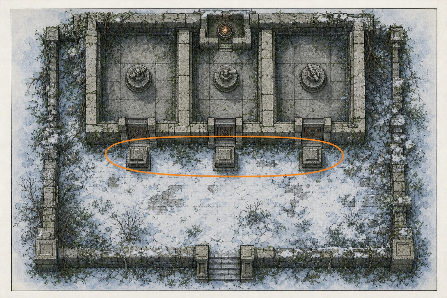 Location guide visual for Ancient Ruin #17, Five-Finger Mountain Valley Ruins in Crimson Desert