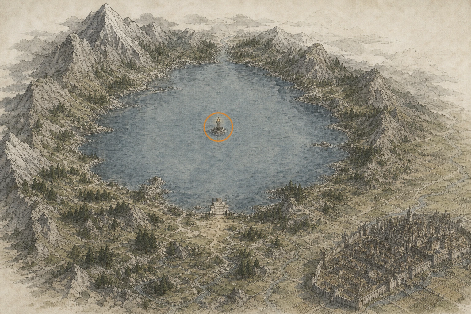 Location guide visual for Secret Place #55, Silverwolf Lake in Crimson Desert