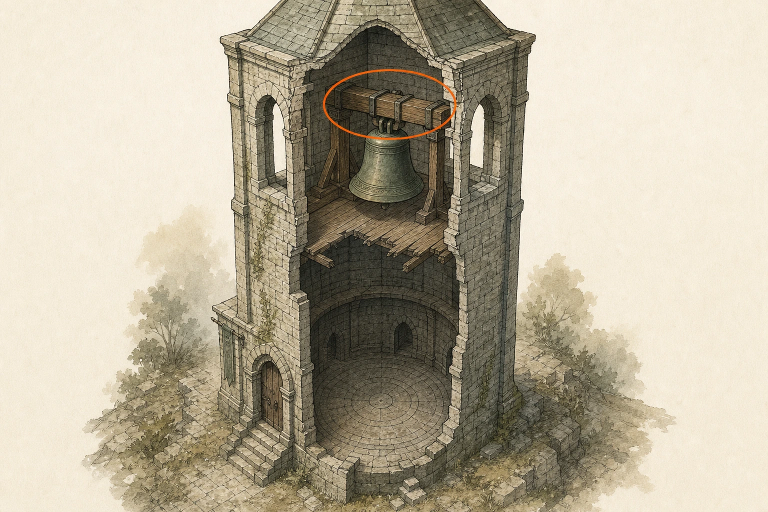 Location guide visual for Spire #6, Spire of Ringing Truth in Crimson Desert