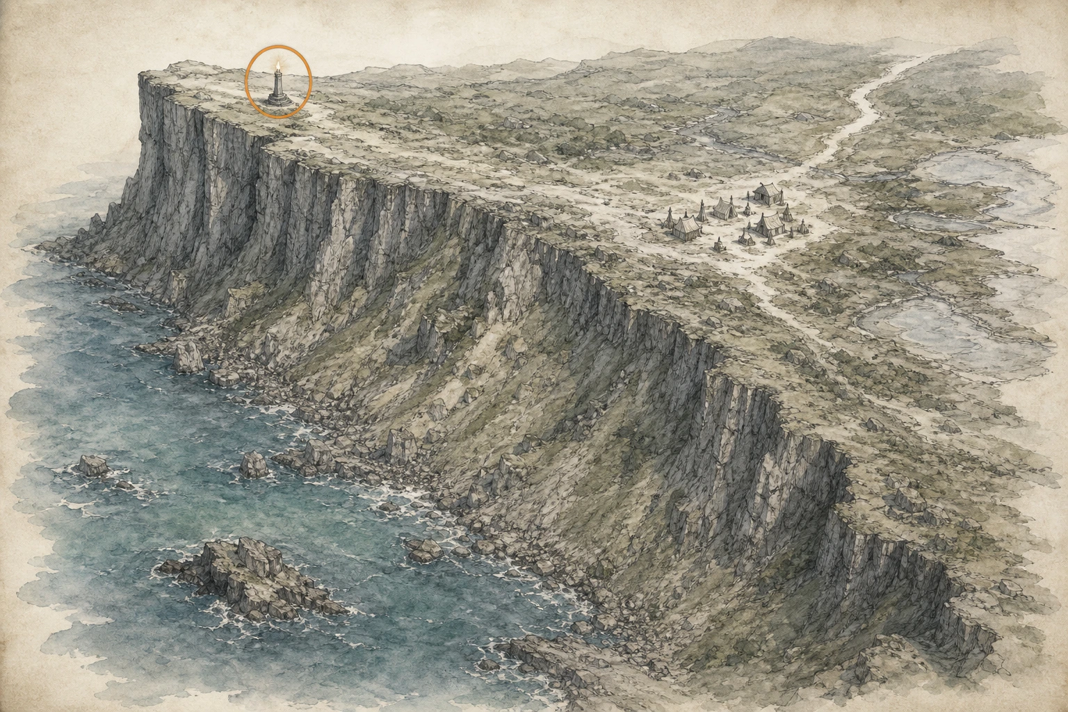 Location guide visual for Secret Place #36, Forgotten Cliff in Crimson Desert