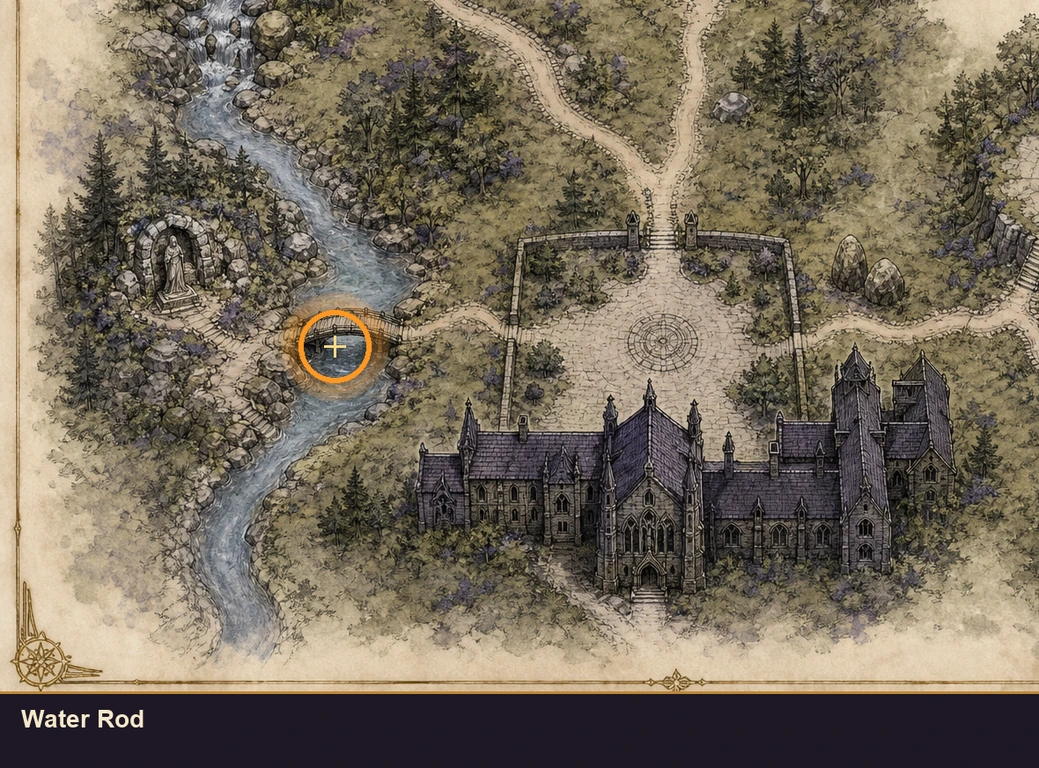 Location guide visual for Water Rod in Marvel's Midnight Suns