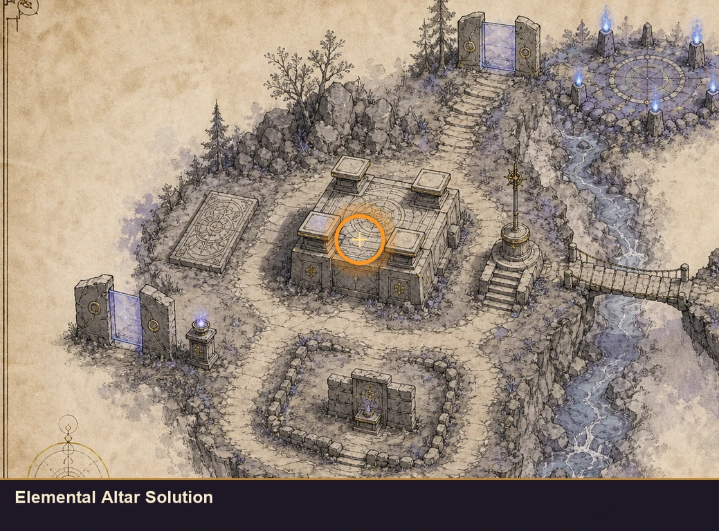 Location guide visual for Elemental Altar Solution in Marvel's Midnight Suns