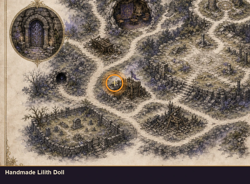 Location guide visual for Handmade Lilith Doll in Marvel's Midnight Suns