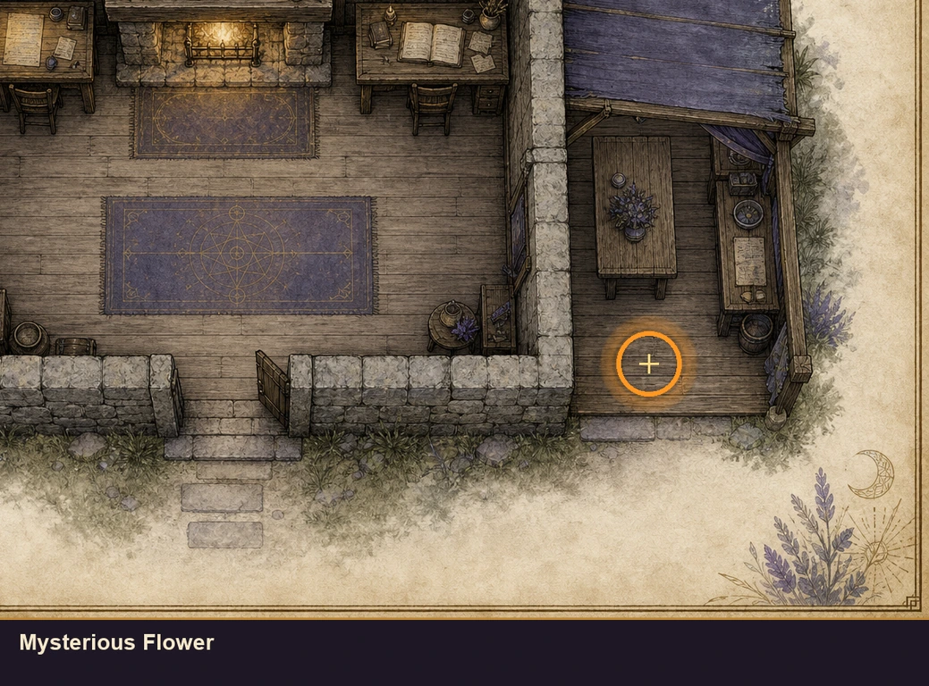 Location guide visual for Mysterious Flower in Marvel's Midnight Suns