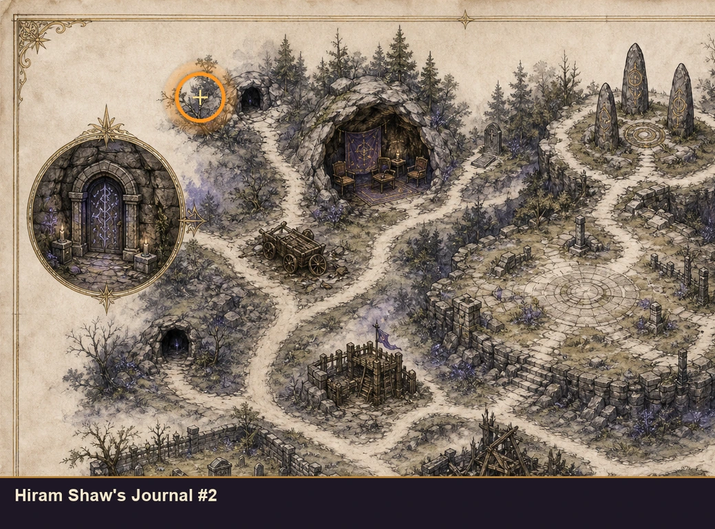 Location guide visual for Hiram Shaw's Journal #2 in Marvel's Midnight Suns