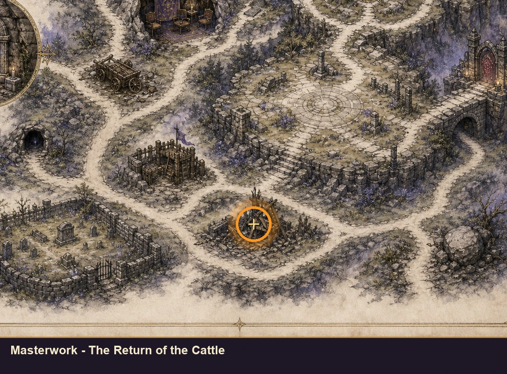 Location guide visual for Masterwork - The Return of the Cattle in Marvel's Midnight Suns